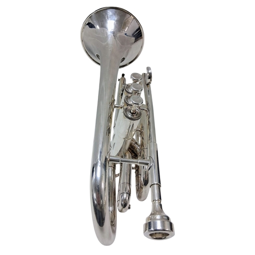 90 - A Beeson Professional Grade Silver Toned Cornet. In good condition. Comes with original fitted case.... 