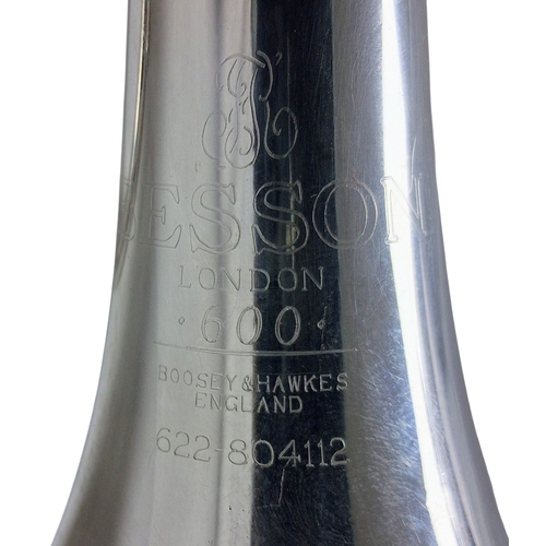 90 - A Beeson Professional Grade Silver Toned Cornet. In good condition. Comes with original fitted case.... 