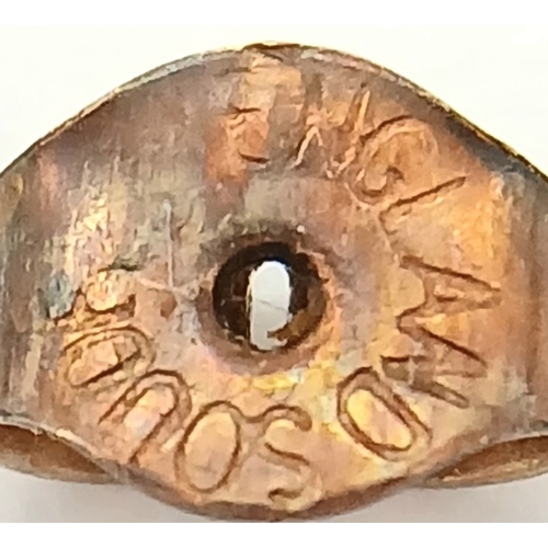 1081 - Two 9K Gold Pairs of Ball Stud Earrings - One pair missing backs. 0.75g.