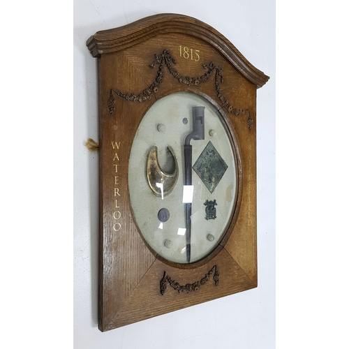 56 - Framed Relics From The Battle of Waterloo 1815. Once displayed at the Royal Artillery Museum (Woolwi... 