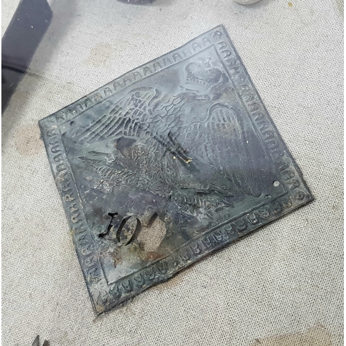 56 - Framed Relics From The Battle of Waterloo 1815. Once displayed at the Royal Artillery Museum (Woolwi... 