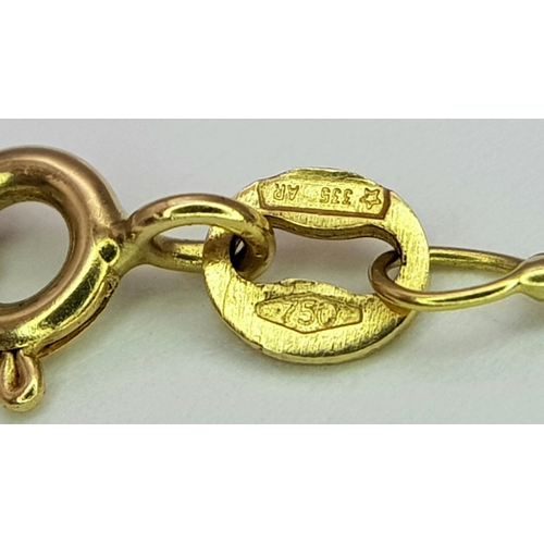 1791 - An 18K Gold, Black Onyx Oval Locket on an 18K Black diamond and Pearl Necklace. 3cm and 66cm. 5.4g t... 