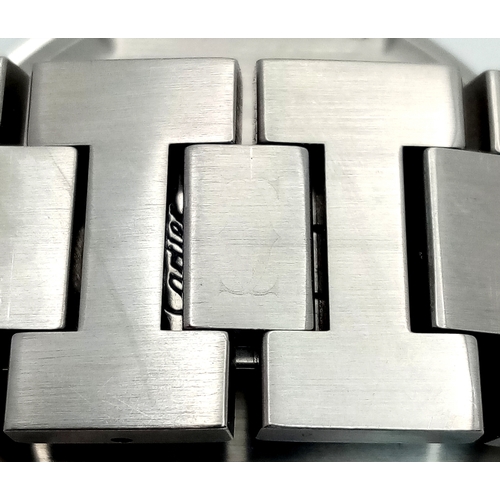 1866 - A Pasha De Cartier Multi Gem-Set Automatic Ladies Watch. Stainless steel bracelet and case - 36mm. B... 