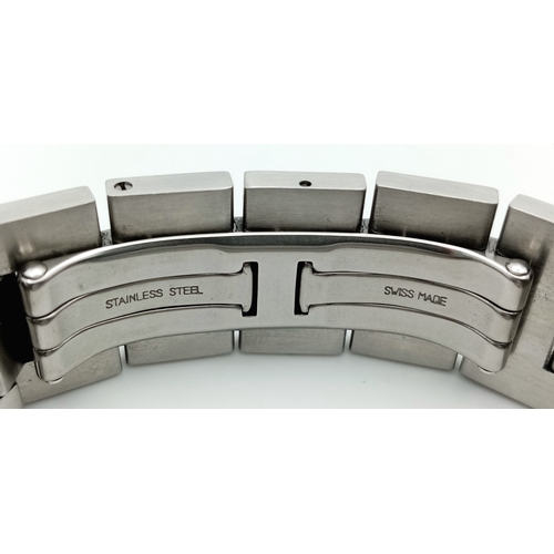 1866 - A Pasha De Cartier Multi Gem-Set Automatic Ladies Watch. Stainless steel bracelet and case - 36mm. B... 