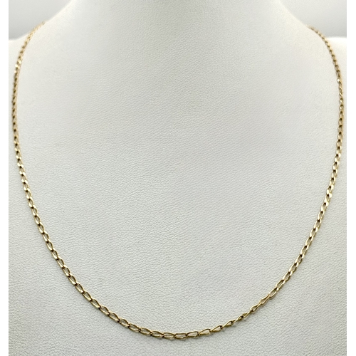 1208 - A 9K Yellow Gold Disappearing Necklace. 45cm. 1.65g