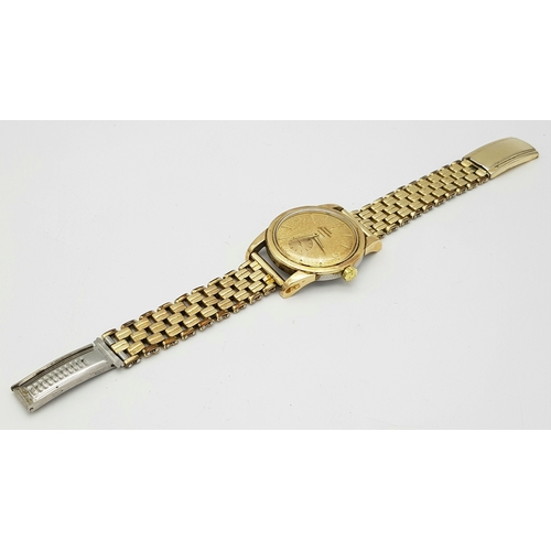 1871 - A Vintage (1950s) Omega Automatic Seamaster Gents Watch. Gilded bracelet and case - 35mm. 17 jewels.... 