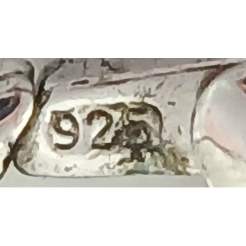 705 - An Eye-Catching Sterling Silver and Tanzanite Set Tennis Bracelet-20cm Length, 7mm Width. Set with c... 