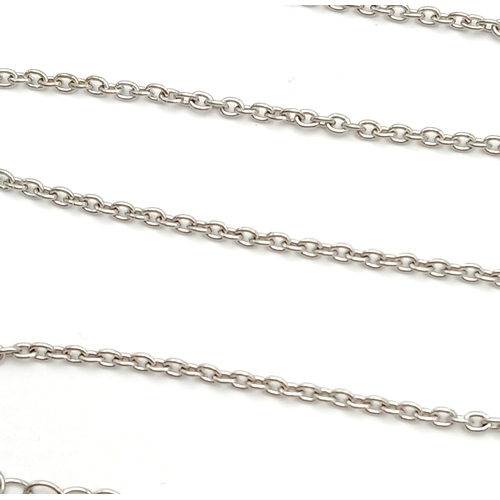 902 - A Stylish Sterling Silver Black and White Cubic Zirconia Pendant Necklace-46cm Length Chain. The Pen... 