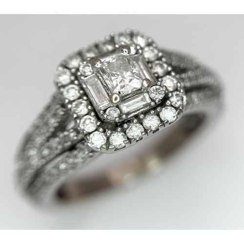 1611 - A 9K Gold, Diamond Mixed Cut Cluster Ring. Size k. 4.8g total weight.