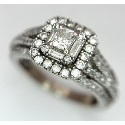 1611 - A 9K Gold, Diamond Mixed Cut Cluster Ring. Size k. 4.8g total weight.