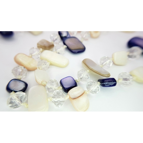 1916 - A lovely matinee length of Multi-Coloured Mother-of-Pearl and faceted Crystal Beaded Necklace.
 The ... 
