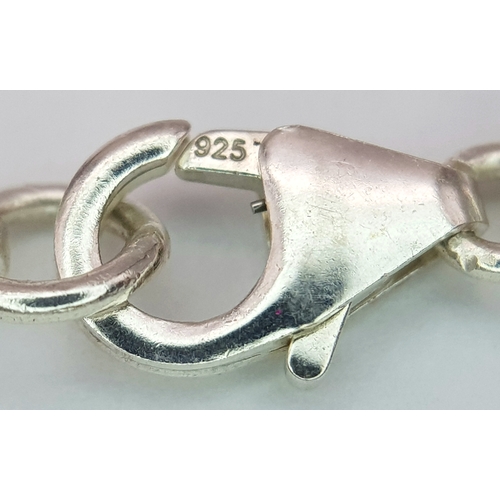 1923 - A Pear Cut Ruby Gemstone Necklace. Total length 44cm. 925 Silver. CD-1923