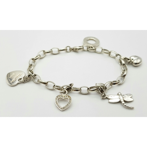1099 - A THOMAS SABO STERLING SILVER CHARM BRACELET 14.7G. Ref: SC 7112