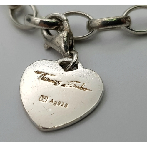 1099 - A THOMAS SABO STERLING SILVER CHARM BRACELET 14.7G. Ref: SC 7112