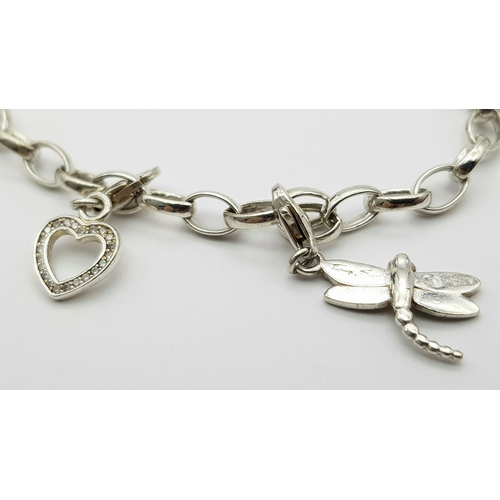 1099 - A THOMAS SABO STERLING SILVER CHARM BRACELET 14.7G. Ref: SC 7112