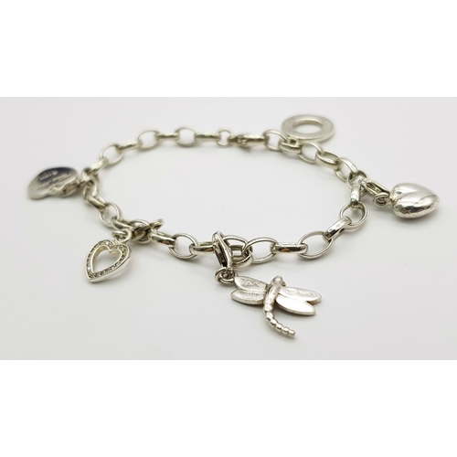 1099 - A THOMAS SABO STERLING SILVER CHARM BRACELET 14.7G. Ref: SC 7112