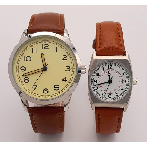 1126 - Two Military Design Quartz Watches Comprising: 1) A  Japanese Soldiers Watch-25mm Case & 2)  British... 