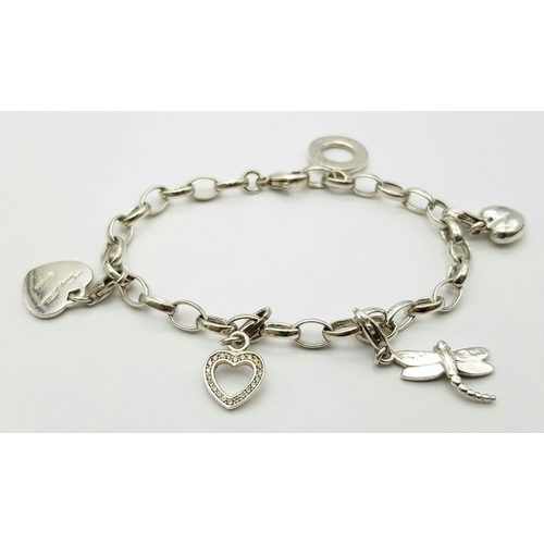 1099 - A THOMAS SABO STERLING SILVER CHARM BRACELET 14.7G. Ref: SC 7112