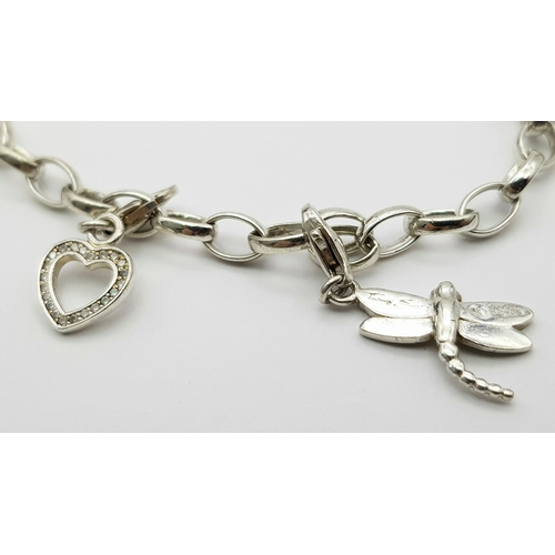 1099 - A THOMAS SABO STERLING SILVER CHARM BRACELET 14.7G. Ref: SC 7112