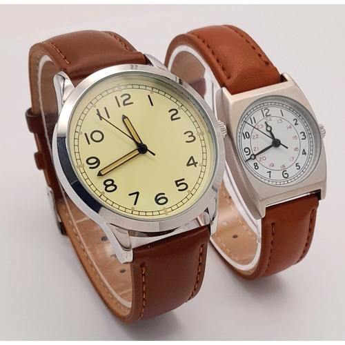 1126 - Two Military Design Quartz Watches Comprising: 1) A  Japanese Soldiers Watch-25mm Case & 2)  British... 