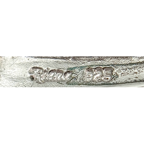 1870 - A pair of 925 silver earrings by the Riana Collection, crystal dome style design, diameter 21mm, in ... 