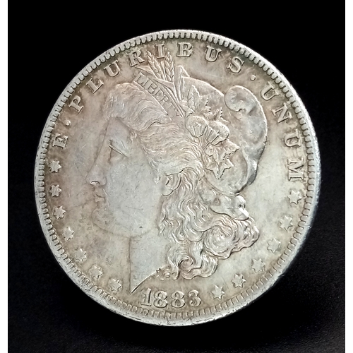 1715 - An 1883 USA Morgan Silver Dollar Coin. EF.
