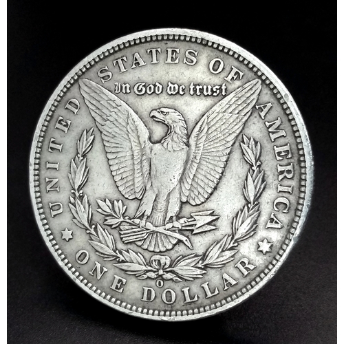 1942 - An 1885 Morgan Silver Dollar Coin. VF+. New Orleans Mint.