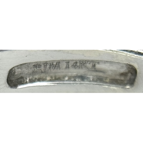 724 - An Art Deco Style, 14K White Gold Diamond Cluster Ring. Set with c. 0.75ctw of high grade Princess a... 