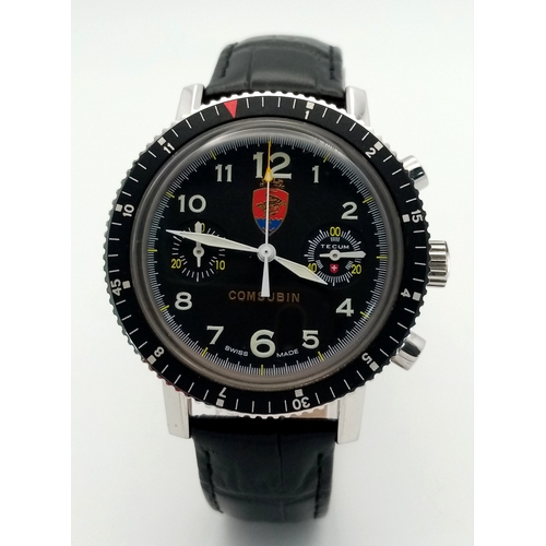 807 - A Tecum Chronograph Automatic Divers Watch. Comsubin for the Italian military elite divers unit. Bla... 