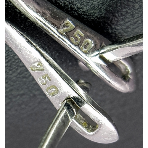 774 - An Art Deco Style Pair of 18K White Gold, Pave Diamond Circle Drop Earrings. 6cm drop. 15.8g. Ref: 2... 