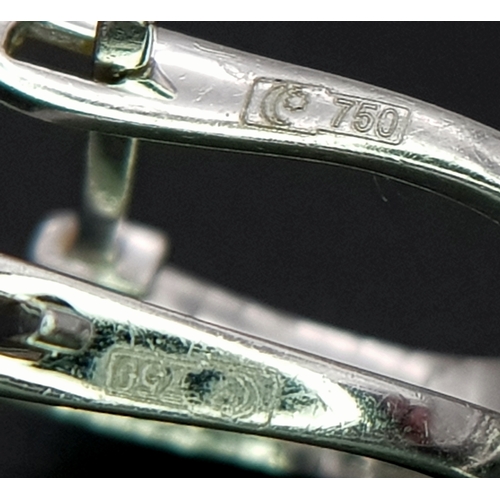 774 - An Art Deco Style Pair of 18K White Gold, Pave Diamond Circle Drop Earrings. 6cm drop. 15.8g. Ref: 2... 