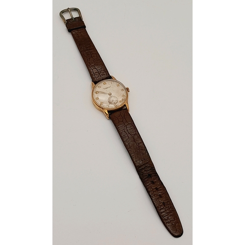 A Classic 9k Gold Cased Vintage Gents Watch. 1950s Winfgartens of ...