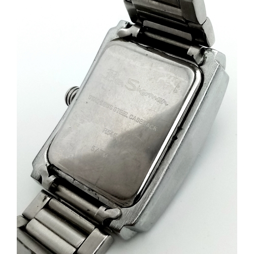 1080 - A BEN SHERMAN, BLUE DIAL, STEEL BRACELET WATCH. IN FULL WORKING ORDER. NEW BATTERY FITTED RECENTLY. ... 