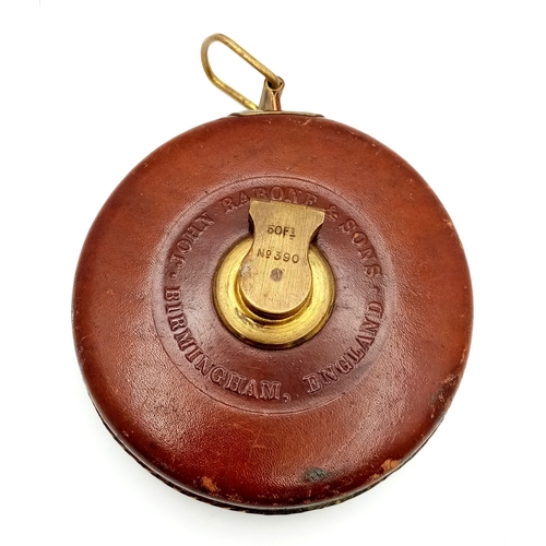 47 - A VINTAGE RABONES RIGIDA TAPE MADE BY JOHN RABONE & SONS IN BIRMINGHAM RETRACTS AS SMOOTHLY AS THE D... 