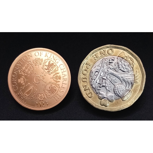 15 - 2023 KING CHARLES III SAMOAN $50 TALA PROOF CORONATION COIN. TOTAL WEIGHT 8.3G. C 1007