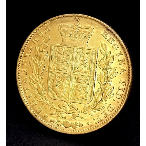 36 - 1847 QUEEN VICTORIA SHIELD BACK YOUNG HEAD FULL SOVEREIGN COIN. 9725 - 20