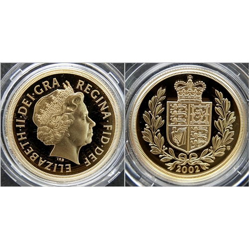 703 - A 2002 United Kingdom Gold Proof Four-Coin Sovereign Collection. This is the limited Shield Back ver... 