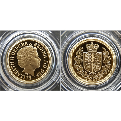 710 - A 2002 United Kingdom Gold Proof Four-Coin Sovereign Collection. The coins in the 2002 4-Coin Gold P... 