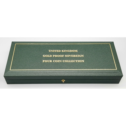 710 - A 2002 United Kingdom Gold Proof Four-Coin Sovereign Collection. The coins in the 2002 4-Coin Gold P... 