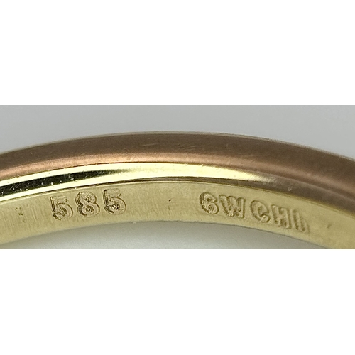 16 - A Glamira 14K Yellow Gold Swarovski Crystal Ring. Size R1/2, 3.93g total weight. Comes with box, pou... 