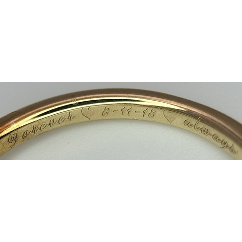 16 - A Glamira 14K Yellow Gold Swarovski Crystal Ring. Size R1/2, 3.93g total weight. Comes with box, pou... 