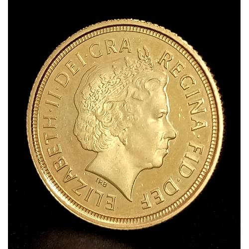 46 - 2007 QUEEN ELIZABETH II FOURTH HEAD PROOF HALF SOVEREIGN COIN. 9724 - 1