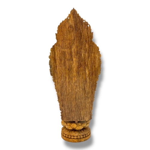 1085 - A natural Hand-Carved Agarwood Guanyin Standing Lotus Shrine Sculpture. 
The natural agarwood fragra... 