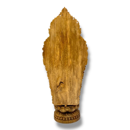 1099 - A large natural Hand-Carved Agarwood  Standing Buddha Lotus Shrine Sculpture. 
The natural agarwood ... 