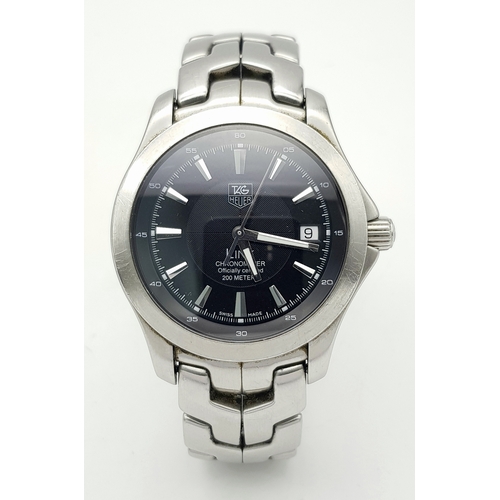 58 - A Tag Heuer Link Automatic Gents Watch. 200m water resistance. Stainless steel bracelet and case - 3... 