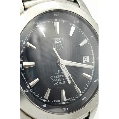 58 - A Tag Heuer Link Automatic Gents Watch. 200m water resistance. Stainless steel bracelet and case - 3... 