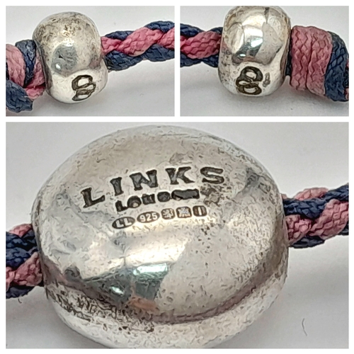 1095 - A vintage 925 silver Links of London fashion bracelet. Total weight 23.7G. Total length 24cm.