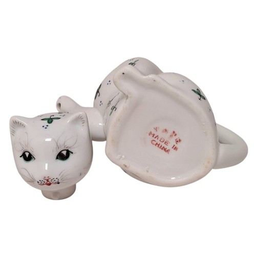1084 - Two Vintage Ceramic Lucky Cat Tea Pots. Excellent condition.
