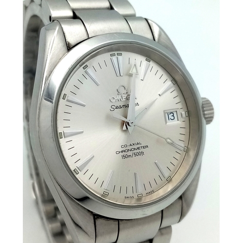 26 - An Omega Seamaster Aqua Terra Automatic Gents Watch. Stainless steel bracelet and case - 37mm. Silve... 