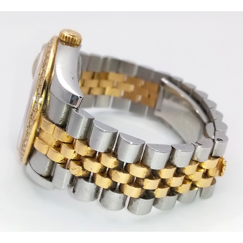 68 - A Rolex Bi-Metal Diamond Datejust Gents Watch. Model 116243. Gold and stainless steel bracelet and C... 